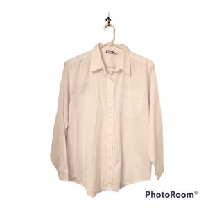 Erika & CO Women's Ribbed Button Down Blouse, White